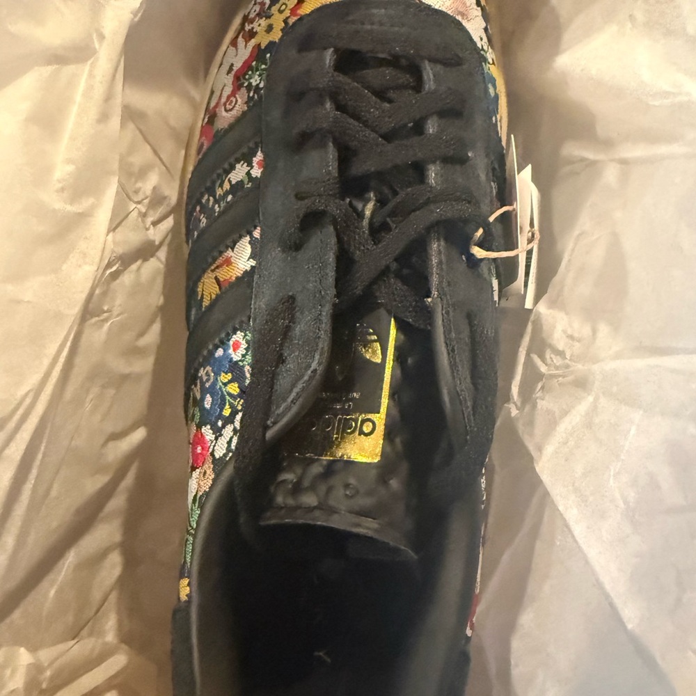 Adidas Gazelle Floral Embroidered Platform Sneakers - Black Multicolor - Picture 6 of 9